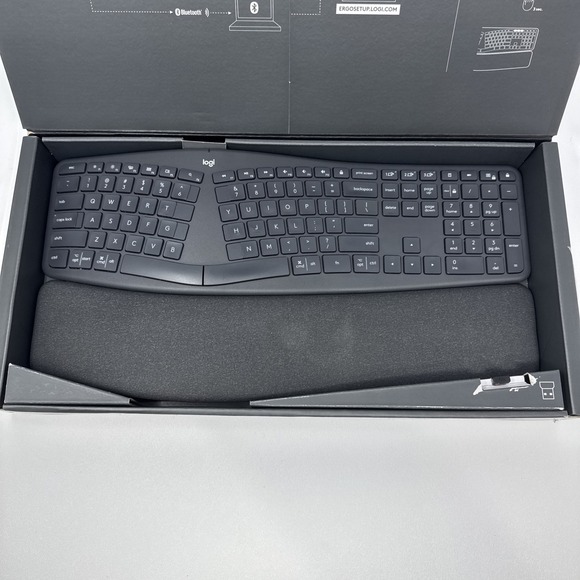 Logitech ERGO K860 Wireless Ergonomic Keyboard Split Windows/MAC with Dongle - Picture 4 of 16